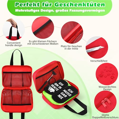 Rentner Geschenk Männer, Renteneintritt Geschenk Set mit Erste Hilfe Tasche, Grußkarte, Lustige Socken, Rentner Zierkissenbezüge, Lustige Ruhestand Geschenke für Männer - Abschiedsgeschenk Kollegen