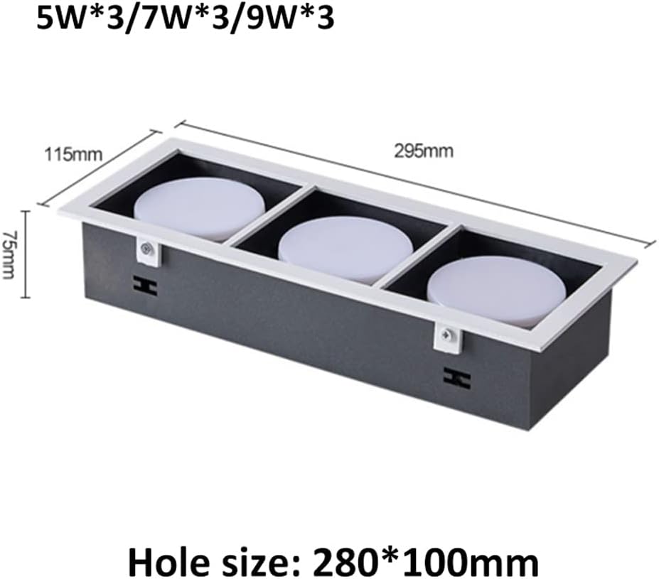 3-Head Led Downlight House Ceiling Decor Dimmable Recessed Ceiling Panel Light 2pack, 15W/21W/27W Wafer Spotlights Adjustable Angle Can Lights