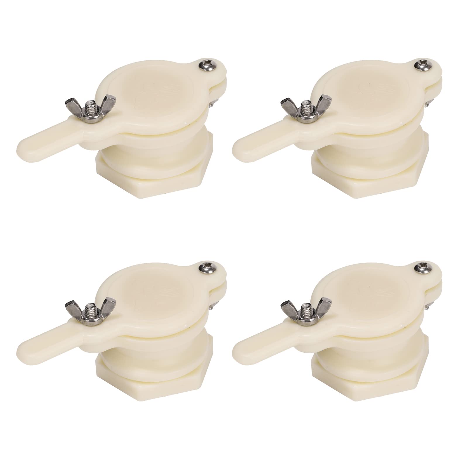 Ruimou4Pcs Honey Gate Valve (Extractor Tap) White ABS Plastic for Honey Extractor, Honey Bucket; Hole Diameter: 40mm/1.57inch