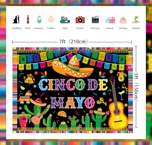 Fondo Fotográfico Cinco de Mayo 82x59 pulgadas miniatura 6
