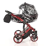 Original Junama Diamond Individual Reisesysteme Kinderwagen 2in1 3in1 4in1 + Schlafsack + Handmuff + Sonnenschirm + Originalzubehör (2in1, Rot-Schwarz 01)