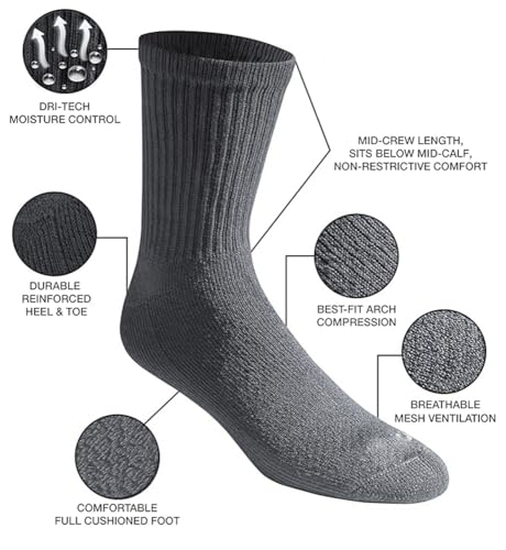 ENCIGER® Men’s Crew Socks 3 Pairs – Cotton & Spandex Soft Stretch Athletic Ribbed Socks3