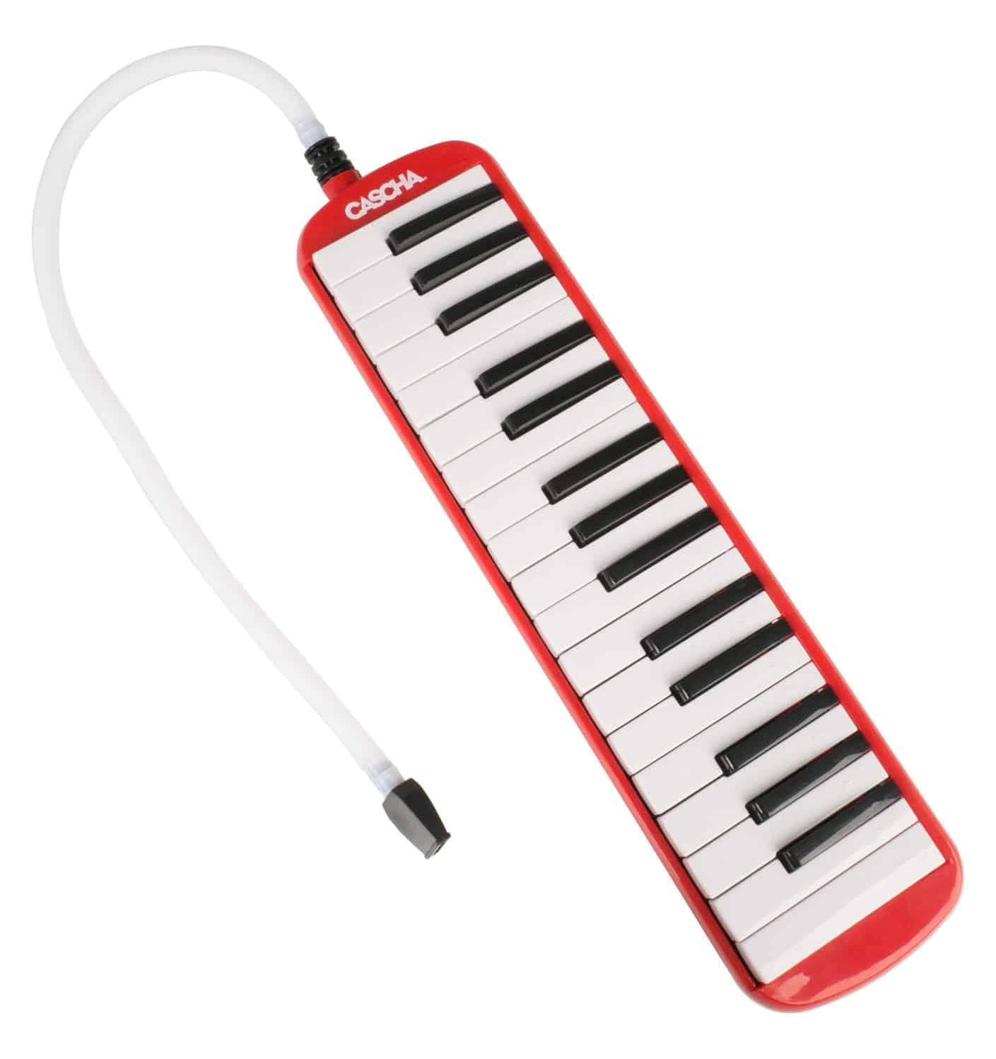 CASCHA Mélodica avec Étui et Embouchure, Instrument pour Enfants et Débutants, Rouge HH 2059