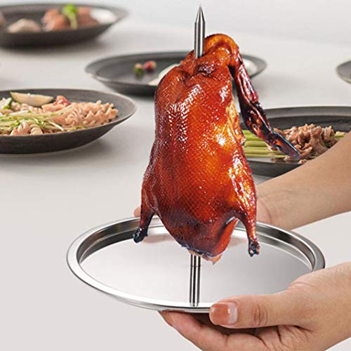 Cabilock Aço Inoxidável Vertical Rack Torrador de Frango Pato Titular Stand Grill Torrefação Bandeja