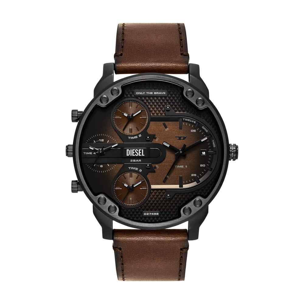 Diesel Mr. Daddy Watch for Men, Quartz Three Hand Multifunctional Movement with Stainless Steel Strap