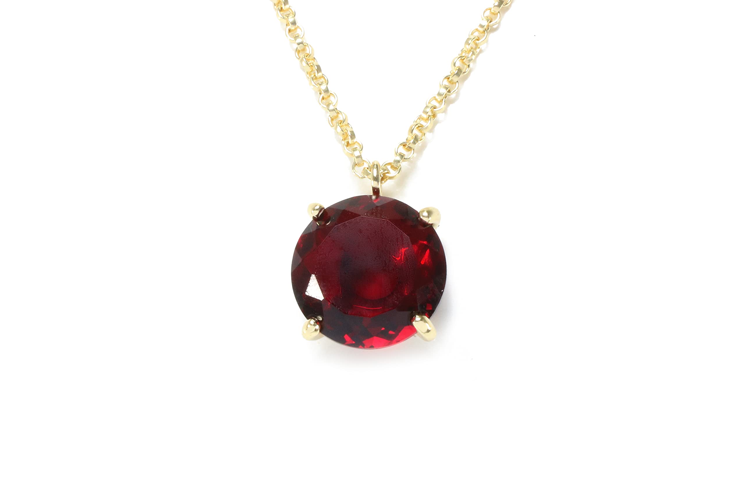 Affascinante Granato Collana in Oro - Audace Collana con Ciondolo Rosso - Gioielli Fatti a Mano per Moda, Matrimonio, Anniversario, Regali di Compleanno Gennaio - Collane su Misura per Lei