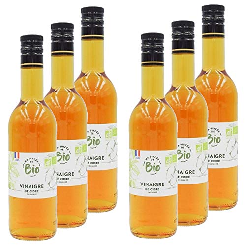 Lote de 6 vinagre de sidra orgánica – Francia – Ma Pincée Bio – Botella de 500 ml