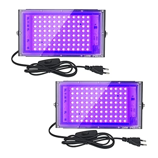 Eleganted Luce Nera, Faro LED Proiettore 100W-2-Pacco Faretto UV LED, con spina, IP65 Luce Effetto per Esterni Festa Compleanno Discoteca Bar DJ