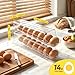 theaoo Auto Rolling Egg Dispenser for Refrigerator with Quick Removable Inner Tray, Space-Saving Egg Organizer and Holder, Egg Storage Container for Fridge, Easy to Load and Grab Eggs (2 Pack)