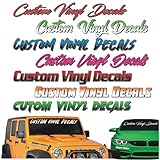 Custom Windshield Decal, Personalized to Order Premium Automotive Vinyl Lettering, Car, Truck, Windshield, Window, Sticker, CTDP, Graphic (Standard Sizes 3-15 Letters)