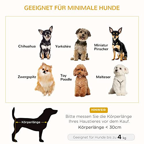 PawHut Hundesofa aus Ratten Erhöhtes Haustiersofa mit Kissen Katzensofa Hundebett Haustierbett Hundeschlafplatz für minimale Hunde waschbarer Bezug Holzbeine Natur+Hellbraun Ø59 x 23,5 cm