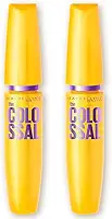 Maybelline NY The Colossal Volum' Express, Kit Máscaras de Cílios, Volume Colossal, Remoção Instantânea com Água, Fórmula com Colágeno, Cor Preto, 2 Unidades