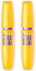 Maybelline NY The Colossal Volum' Express, Kit Máscaras de Cílios, Volume Colossal, Remoção Instantânea com Água, Fórmula com Colágeno, Cor Preto, 2 Unidades