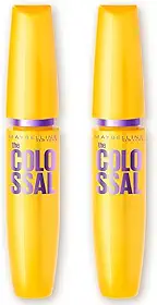 Maybelline NY The Colossal Volum' Express, Kit Máscaras de Cílios, Volume Colossal, Remoção Instantânea com Água, Fórmula com Colágeno, Cor Preto, 2 Unidades