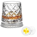 Oxtxuzdm Vaso giratorio de múltiples texturas para entretenimiento, fácil degustación de whiskies de vino de 280 ml