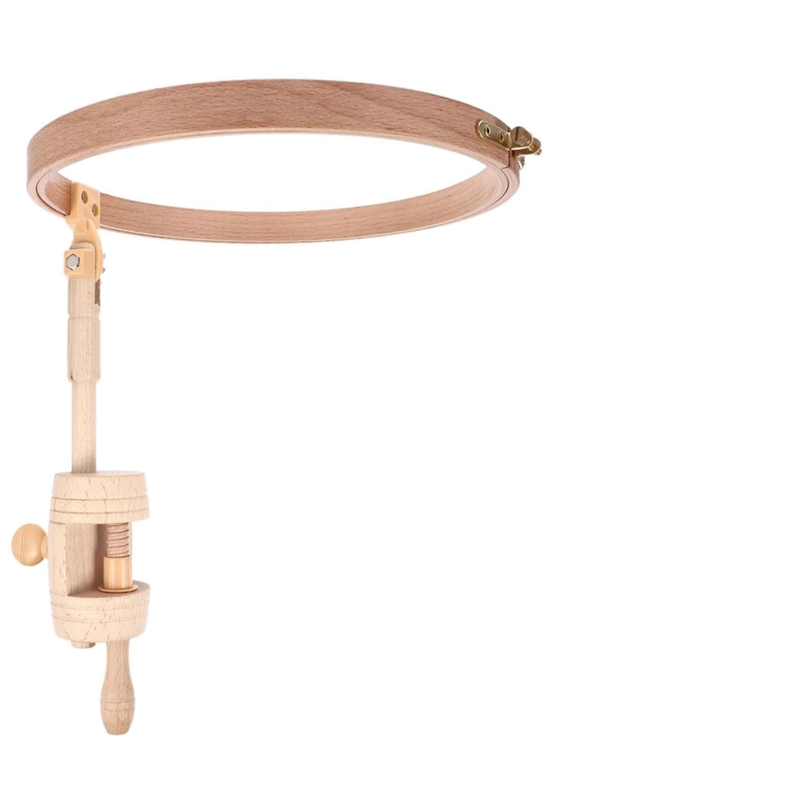 Soporte de bordado Aro de bordado de madera de haya, herramienta auxiliar de bordado con marco de bordado para mesa, Clip adecuado para entusiastas del bordado Punto de cruz