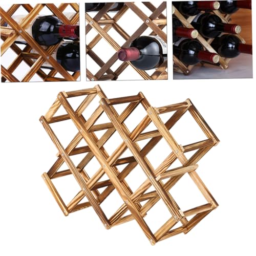 Soporte para botellas de vino de madera sólida PRETYZOOM miniatura 6