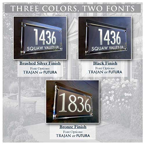 Clarus Crystal LA-1 Illuminated Crystal Address Plaque! The Personalized Address Numbers Shine Brilliantly! thumb #1
