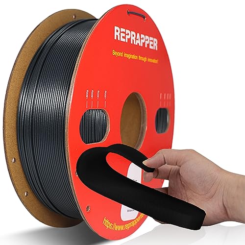 Image of Reprapper Black TPU Filament, 95A Shore Hardness 1kg TPU 1.75mm 3D Printer Filament, Good Layer Bonding Performance Flexible & Soft Filament for 3D Printer (± 0.03mm) 2.2lb, Black