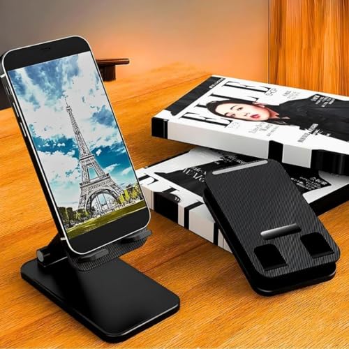 Suporte Articulado De Mesa Para Tablet E Smartphone Base Giratória de 360 graus preto.