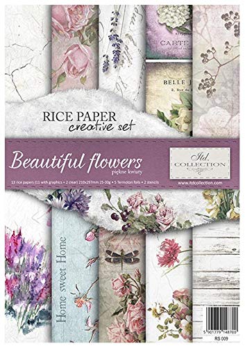 Itd Collection - Papel de Arroz, Set creativo A4 Decoupage Scrapbooking 29.7...