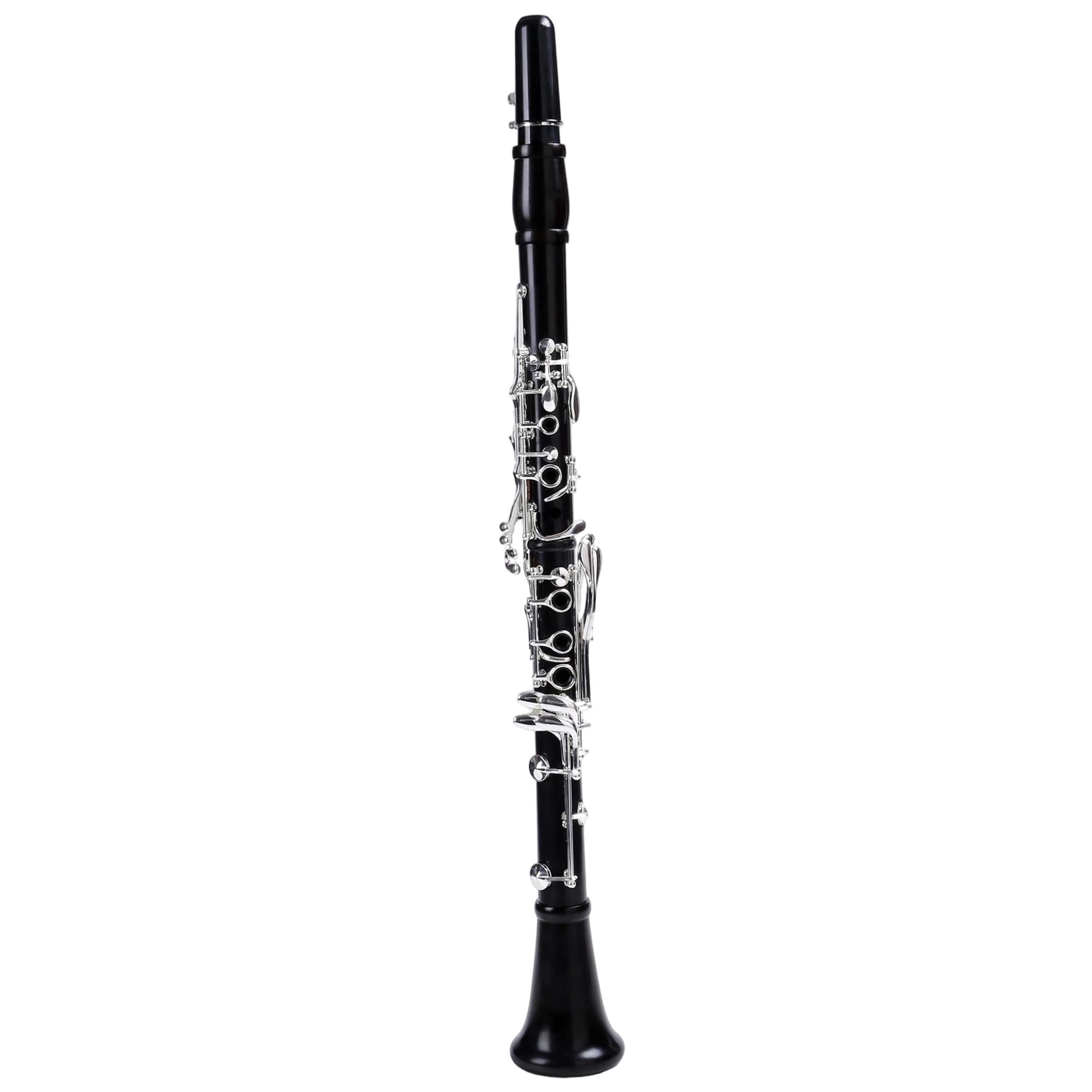 Clarinete De Ébano Profesional Tono Bb 17/18 Teclas Plateado Fácil Tocar(17 keys)