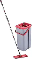 Mop Balde 5l Esfregão Inox Limpeza Pesada, Limpa E Seca Com Facilidade Limpeza Em Geral Piso Laminado Taco Porcelanato Profissional Cinza