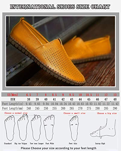Image of Men's Genuine Leather Loafer Shoes Slip On Soft Walking Shoes Perforated Driving Shoes