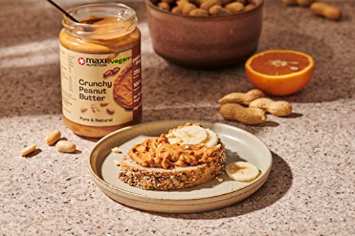 MaxiNutrition Crunchy Peanut Butter, 350g, 100% Erdnüsse, ohne Zucker, mit 28g Protein, ohne Palmöl (Packung mit 2)