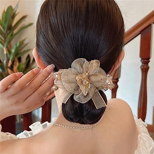 Corde à cheveux et chouchou fleur D pour coiffure femme - 5