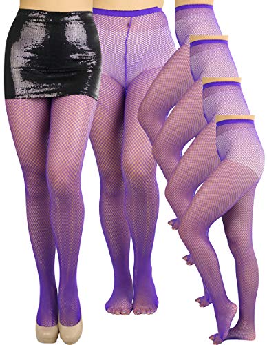 ToBeInStyle Women's Pack of 6 Vibrant Color Nylon Fishnet Pantyhose