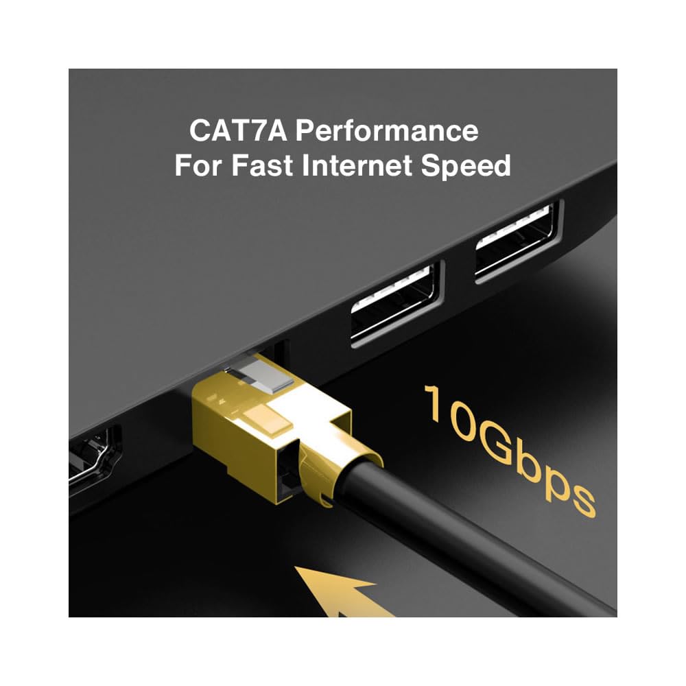 50 Pcs Cat7 Cat7A RJ45 Connectors, Cat7 Cat7A RJ45 Plugs, Sheilded RJ45 8P8C Cat7/Cat7A up to 10Gbps for Ethernet LAN Cable, Gold