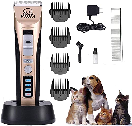 Tierhaarschneider, Geräuscharmer Wiederaufladbare Haustier Haarschneider Elektrische Hundeschermaschine Drahtlose Tierhaartrimmer Tierschermaschine (Gold22) Cover