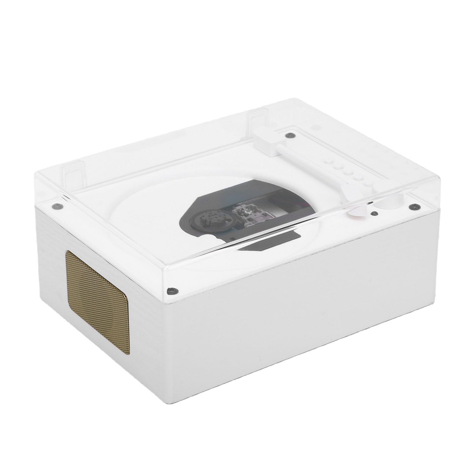 Lettore musicale CD portatile senza fili in design retrò per un'atmosfera nostalgica in bianco