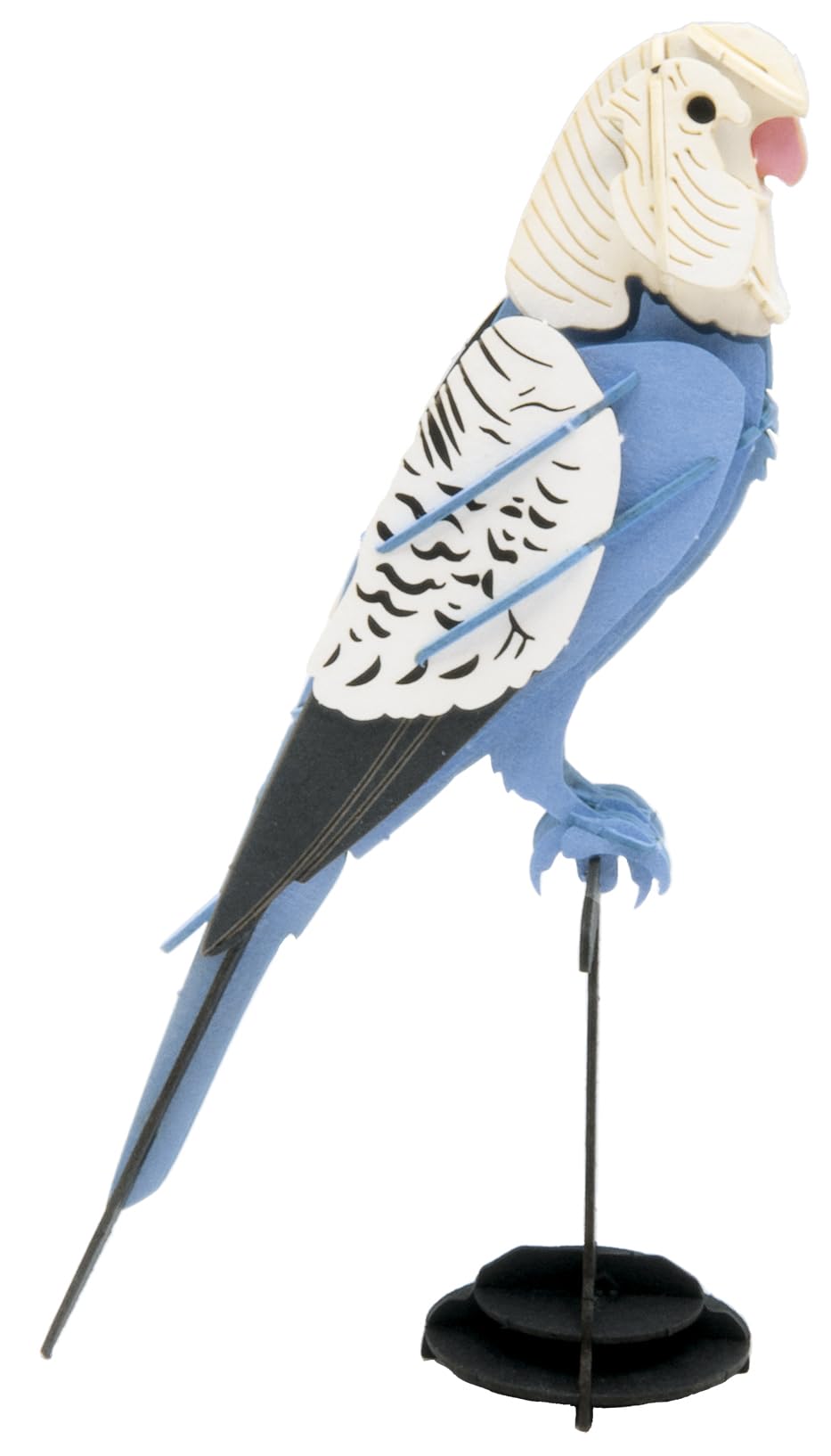 Fridolin 3D Paper Model Budgie, blue, ca. 6,5 x 12,5 x 4,5 cm