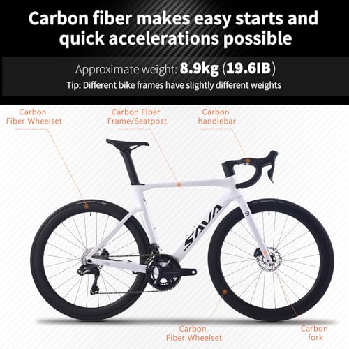 SAVADECK Carbon Fiber Road Bike, 24 Speeds Shifting Road
