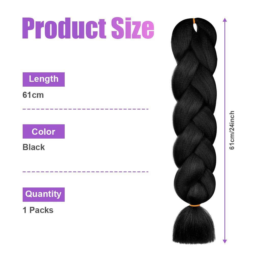 AUYAO Braiding Hair Extensions, 2Pcs Gradient Braid Hair Extension, Jumbo Braids Hair Extension Synthetic Wig - Image 2