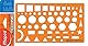 Maped 922410 Zeichenschablone Normographe Technic, orange