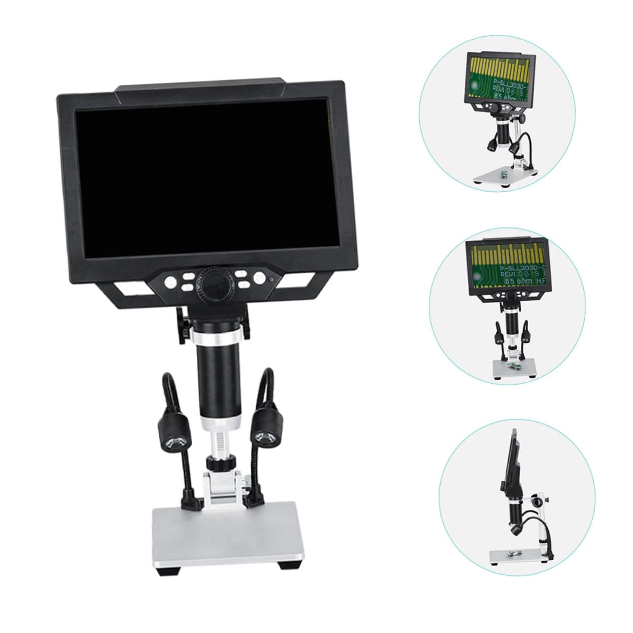 NUOBESTY Microscopio Digital con Pantalla LCD LED para Reparación Electrónica y Observación de Detalles