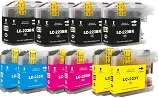 ***FREE POST**** 10 XL High Capacity Brother Compatible Chipped Printer Ink Cartridges LC-223 Multipack For Brother DCP-J4120DW, MFC-J4420DW, MFC-J4620DW, MFC-J4625DW, MFC-J5320DW, MFC-J5620DW, MFC-J5625DW, MFC-J5720DW BVH Direct to replace Brother LC 223 Black Cyan Magenta Yellow 4 Black 2 Yellow 2 Cyan 2 Magenta