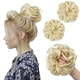 SARLA 2PCS Messy Hair Bun Hair Pieces Wavy Curly...