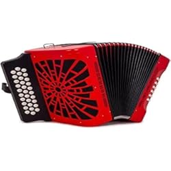 Acordeon Vallenato Colombiano ACORDEONES DIAT. BOTONES. HOHNER Acordeon de botones diatonico EL REY DEL VALLENATO BBEBAB ROJO SILVER GRILL.