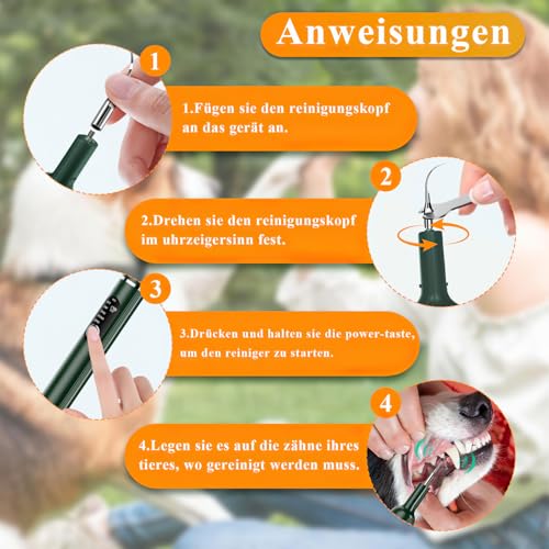 CIGAA Zahnsteinentferner, Zahnreiniger für Haustiere, Hund Zahnreinigung Kit, 5 einstellbare Modi Katzen Zahnreinigung Tools, Hund Zahnreinigung Set mit LED-Licht