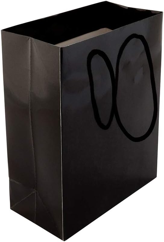 Restaurantware 6.5 Inch x 3.2 Inch Paper Shopping Bags 10 Glossy Finish Paper Party Bags - Rope Handles Cardboard Base Black Paper Gift Bags Reusable For Parties and Shopping