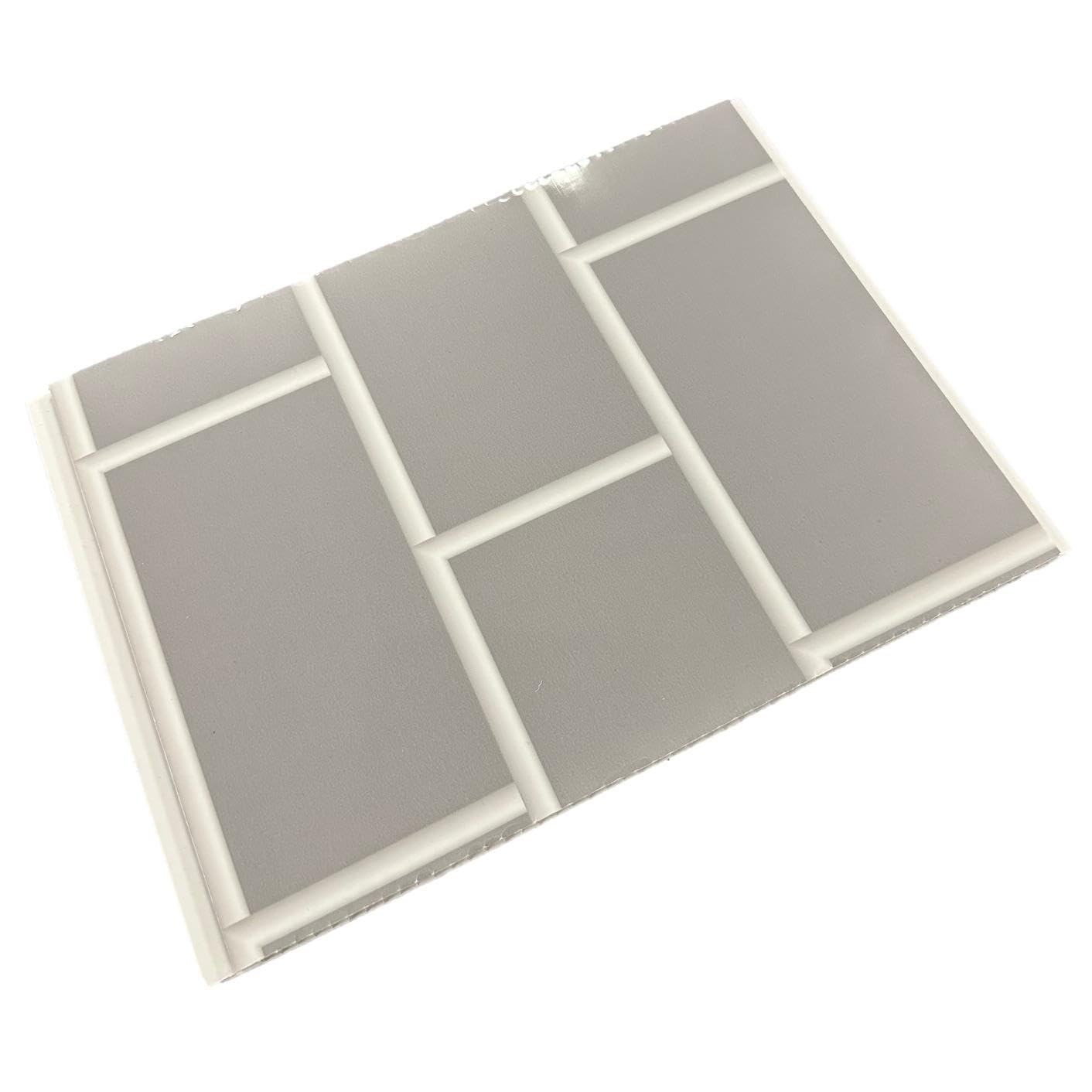 DBS Grey Metro Tile 5mm Sample Piece Bathroom PVC Cladding Wall Shower Panel Sample