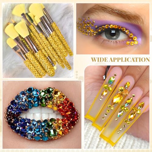 Image of 3000PCS SS20 /5mm Crystal Glass Rhinestones for Bedazzling (Topaz) | Flatback Rhinestones for Crafting DIY Nail Art Makeup Decoration, Gems Diomand Charms for Tumbler Shoes Clothing Mug