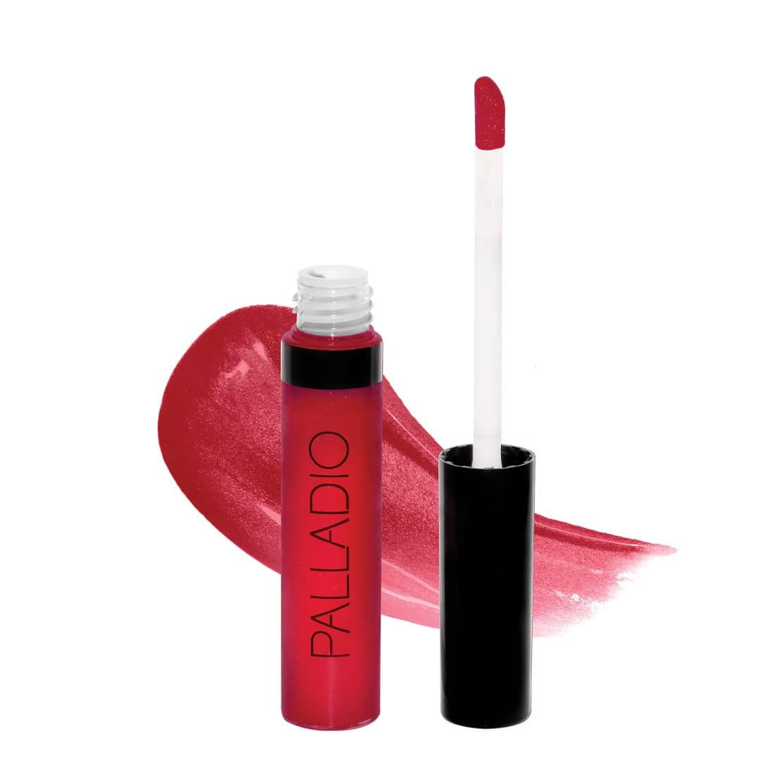 PalladioLip Gloss, Non-Sticky Lip Gloss, Contains Vitamin E and Aloe, Offers Intense Color and Moisturization, Minimizes Lip Wrinkles, Softens Lips with Beautiful Shiny Finish, Ruby Red