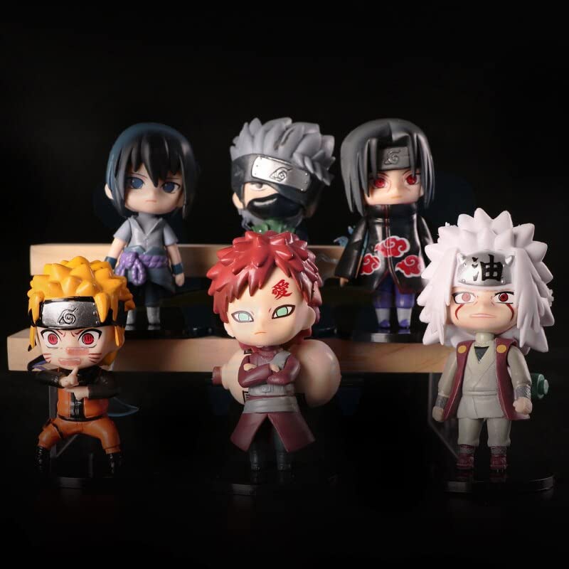Image of Trunkin Set B Merchandise for Anime Lovers Itachi Jiraiya Sasuke Kakashi Gaara Figurines(Size - 10 cm Set of 6) Figures