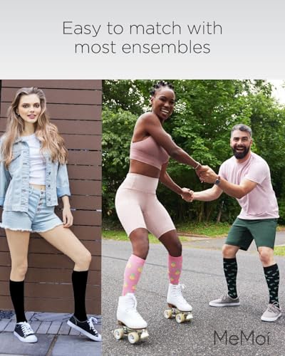 Image of MeMoi Wellfit Unisex Multi Striped Cotton Blend 15-20mmHg Graduated Compression Socks