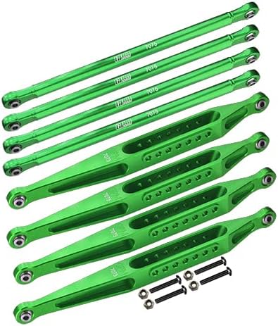 GPM Upgrades Aluminum 7075-T6 Upper & Lower Link Bar Set for 1/8 LMT 4WD Solid Axle Monster Truck（LOS04022）/ LMT 4WD Solid Axle Monster Truck RTR, Son-Uva Digger（LOS04021T1/T2） Rc Cars (Green)